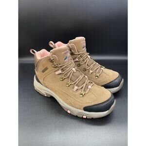 Skechers Tan / Brown & Pink Women's Waterproof Outdoor Hiking Boots Size 8